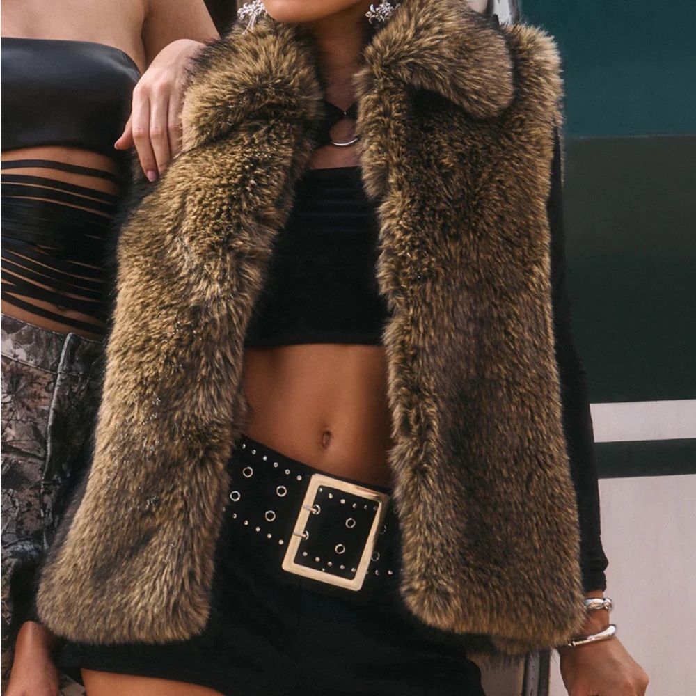Windsor Brown Faux Fur Vest